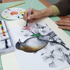물붓펜 워터브러쉬 물붓 수채화 중형+그래Shop, 빠른배송