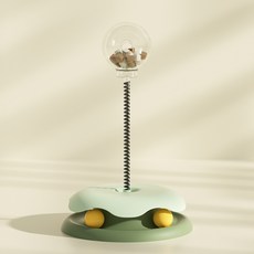 寵物益智漏食貓玩具 搖搖樂轉盤球, 1個, 綠色:【紙盒裝】22*10*22cm