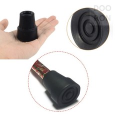 보조 지팡이 고무패킹 리필고무 교체용 미끄럼방지, 1개, 블랙