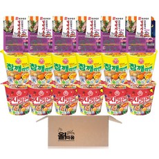 컵라면 기획세트 진라면매운맛 소컵6입 +참깨라면 소컵6입+먹꾸먹꾸 일번지포차 잔치쌀국수 해물맛6입, 1박스