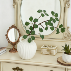 에이치엠데코 조화 화분 세트 조화 가지+도자기 화병 인테리어 소품 조화 장식, 1개, 엔카이셔스