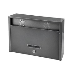 巧夫人 橫式不鏽鋼信箱, 黑色