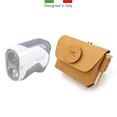 COZ義大利設計高爾夫球袋，皮革材質，輕巧便攜，多功能收納, 亮駝色-測距儀皮套-S, 1個