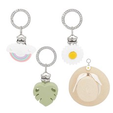 NICENEEDED 가방 여행용 모자 클립 3개 백팩 수하물용 실리콘 선햇 캐리어 해변 밀짚 휴대용, NICENEEDED 가방 여행용 모자 클립 3개, 백팩