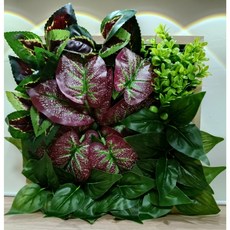 仿真植物牆面掛飾(E) 30x30cm 全新壁掛裝飾，室內綠植牆，仿真植物壁掛，背景牆裝飾