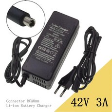 호환Rca8mm 커넥터가 있는 10s 36v 리튬 배터리 팩용 42v 3a 이온 충전기, 04 유럽 ​​연합