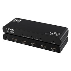 인네트 HDMI1.4 1대4 HDMI 분배기 유전원 4K IN-HD14A, 브라운