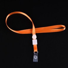 憶香許快樂購 皮扣 掛繩 1.0cm 工廠證件掛繩 胸卡掛繩 塑膠掛繩 吊繩logo 頸掛繩 證件夾套 識別證, 橙色, 1個