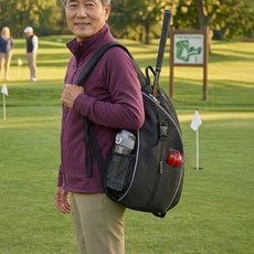 올인원 파크골프 백팩 크로스백 전용가방 파크골프공 거치대 추가 증정 배낭 멀티 다용도 프리미엄 파크골프백, 블랙