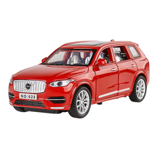 다이캐스트 합금 1:36 볼보 XC90 준대형 SUV 자동차 모형 피규어 장식 선물, 색상_레드, 1개
