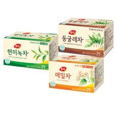 동서 티백세트(현미녹차+둥굴레차+메밀차), 1.2g, 25개입, 3개