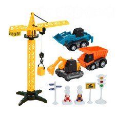 888玩具 888便利購 6018合金工程車組(塔式起重機工地場景組)(隨機款), 1個
