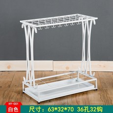 臺灣出貨 傘架傘桶 雨傘架 雨傘收納架 雨傘桶 創意雨傘架酒店大堂家用鐵藝傘筒雨傘桶收納桶落地式放傘架子傘桶, 加粗加大白色（36孔32鉤）, 1個