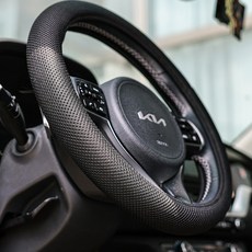 바겐 3D 에어 매쉬 핸들커버 여름 땀흡수 국내생산 순정컬러 원형, 블랙