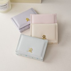 2025新款女士卡通可愛花朵短款零錢包大容量多卡位甜美高顏值卡包