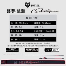 LUZUN Octopus 近海船竿 八爪魚竿 157MT