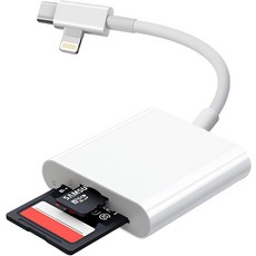 MFi 인증 Mac용 SD 카드 리더 MicroSDSD용 듀얼 슬롯이 있는 어댑터 Lightning 및 USBC 커넥터 TF 트레일 카메라 시청자 메모리2 슬롯, 2 Slot