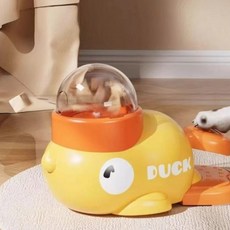 貓咪烤肉翻滾漏食玩具 益智解悶寵物玩具, 鴨鴨漏食玩具,貓玩具, 1個