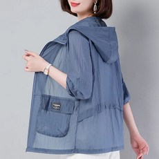 Makone 여성 경량 후드 자켓 자외선차단웨어 데일리 얇은 바람막이 점퍼