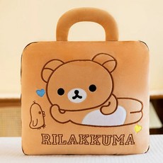 멀티 캐릭터 담요 쿠션, 1개, AH. 브라운 허니 베어