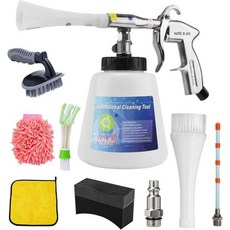 8개 차량 세차 키트 디테일링 세척 작업용 공기 압축기와 함께 스펀지 천 + 5개 브러시 팁 교체 호스 부품, A-Kit-8ps