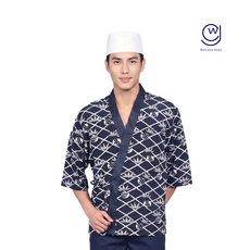 웰컴가운 EJ29 야자 패턴 일식가운 일식복 조리복 위생복 일본