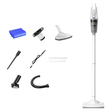 隨途 suitu 無線吸塵器，12000Pa大吸力，HEPA過濾，USB充電，長續航，多刷頭配件, 白色, 752白色