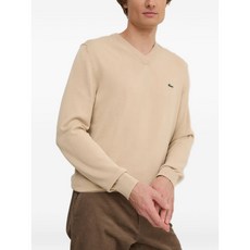 라코스테 V넥 아플리케 스웨터