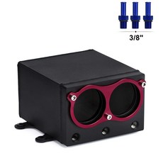 LZONE 60MM 듀얼 빌렛 레이싱 탱크 캐치 외부 044 펌프 블랙 알루미늄 오일 서지 포트, NPT