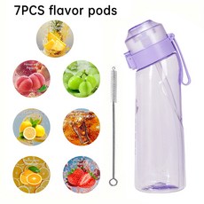 LUSQI 650ml 물병 서리로 덥은 그라데이션 높은 외관 일반 Anti fallv 풍미 야외용 밀짚 브러시 1개, rple