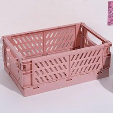 정리 보관 바구니 케이스 접이식 학생 데스크탑 바구니 테이프 문구 플라스틱 가정 사무실 정리함 컨테이너 박스, 15 x 5.7 x 9.8 cm_Pink, 15 x 5.7 x 9.8 cm, Pink, 1개