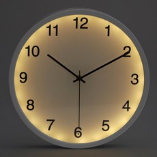 8무드 굿나잇 사운드감지 무선 LED 조명 무드등 무소음 벽시계, 화이트