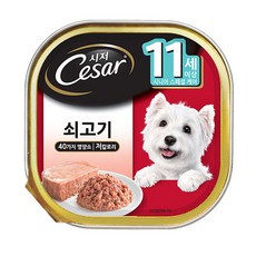 시저 11세 이상 시니어 강아지 주식캔, 소, 100g, 1개