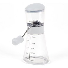Progressive Prepworks 手搖式堅果切碎機 350ml 研磨器 - 杏仁花生核桃胡桃適用 (Kirkland), 1個, 白色+透明罐x1-有防滑底