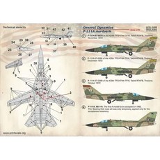 11932411 프라모델 헬리콥터 비행기 미니어처 헬기 항공기 모형 전투기 프린트 스케일 72-268 1/72 F-111A 아드버크