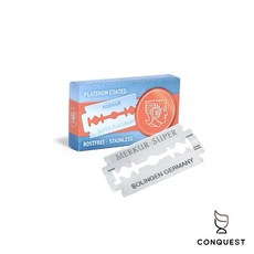 CONQUEST 德國 Merkur Super 白金雙刃刮鬍刀片 Solingen 替換刀片 一盒10片裝, 1個, 二盒, 10