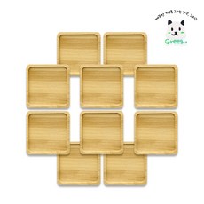 그리구 공예용 우드 코스터 대나무 컵받침, 10개입, 정사각형
