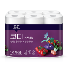 코디(codi) 코디 키친타월 150매 x 6롤 6팩, 6개