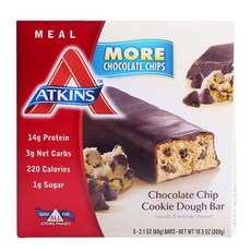 ATKINS Advantage 巧克力脆片餅乾麵糰棒, 5件, 5入, 1個