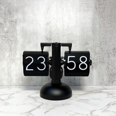 프렛픽 자동플립시계 빈티지 거실용 기계식 소형, 24시간 얇은 올블랙