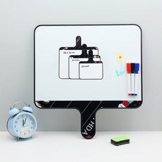 손잡이 화이트보드 퀴즈 골든벨 미니 정답판 양면 28x35cm