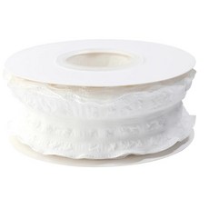 야드 폴리 에스터 유선 가장자리 리본 버블 그리드 공예 공급 의류 꽃다발 장식 선물 포장, 1개, 1. White