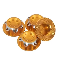 알루미늄 휠 허브 커버 방진 17mm 육각 너트 RC 1:8 X-maxx Summit E-revo Arrma 모델 자동차 미끄럼, 03 Yellow 4pcs