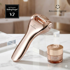 롤링핑거 v2 [프리미엄] 전동 얼굴 경락 마사지기 뷰티 디바이스 탄력 마사지기 셀프 피부관리기+스키놀로지 x3크림