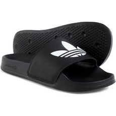 adidas 愛迪達 男女通用ADILLETTE LT室內拖鞋+時尚口罩, 255, 黑，白