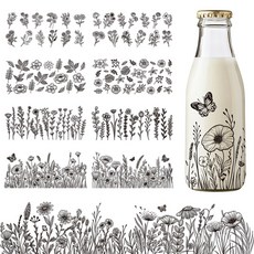 10개 PVC DIY 열전사 용지 (UV 승화 컵 꽃 장식용 110x240mm), 혼합색