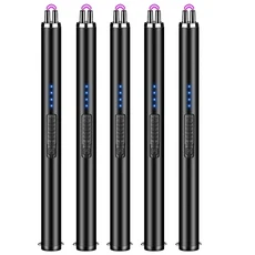 6팩 전기 방풍 라이터 타입-C 휴대용 충전식 흡연 액세서리 크리스마스 에, 11 Black - 5 pc