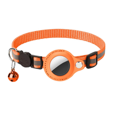 키밍 고양이 강아지 GPS 위치추적기 커버 목걸이 분실방지, 오렌지, 1개