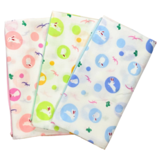 【KAIFU 凱富】台灣製 (超值3入組) 印花款 日式紗布長巾 34 x 86cm 純棉柔軟輕薄透氣雙層紗布運動巾, 兔子(粉/綠/藍), 1套