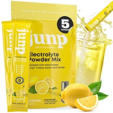 JUNP 무설탕 전해질 파우더 패킷 물 인스턴트 하이드레이션 소금 및 칼륨 제로 칼로리 탄수화물 없음 설탕 음료 믹스 스틱 케토 친화적 와일드 베리 5팩, 레모네이드, 1